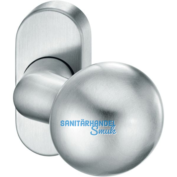 FSB T�rknopf 07 0846 auf Rosette, Gewinde M12, Edelstahl matt