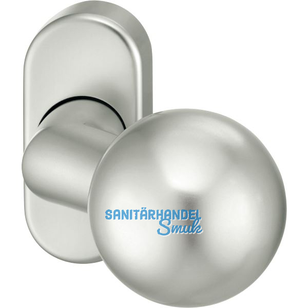 FSB T�rknopf 07 0846 auf Rosette, Gewinde M12, Aluminium silber