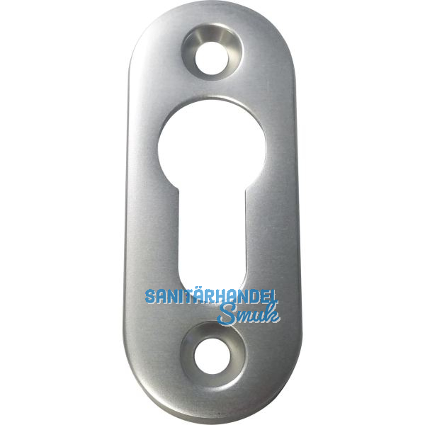 GRUNDMANN Zylinderrosette PZ, WG sichtbar geschraubt, 28 x 68 x 6, Alu poliert