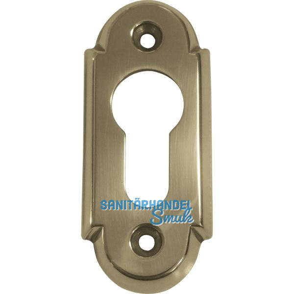 Zylinderrosette PZ, WG oval, 32 x 74 x 6, Messing poliert schutzlackiert