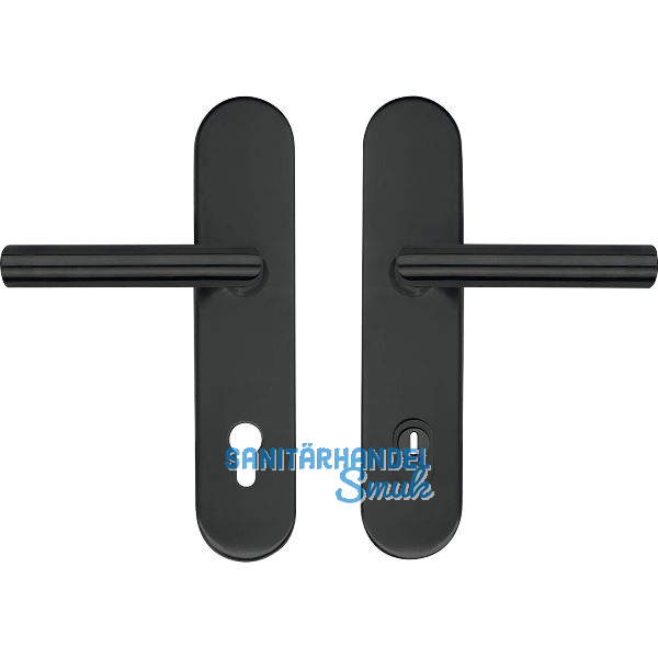 SH-Dr�ckergarnitur GEHRUNG -auf Schild PZ88, mit Kzs., Edelstahl schwarz