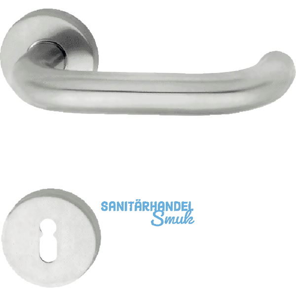 Objekt - Dr�ckergarnitur GEOS 1754/D6K - auf Rosette BB, TS wahlweise,Edelstahl