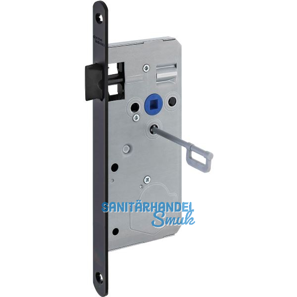 DORMAKABA Einstemmschloss Solo KUF, Stulp Edelstahl schwarz matt RAL 9005