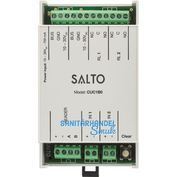 SALTO T�rsteuerung BLUEnet f�r Hutschiene, 2 Relais