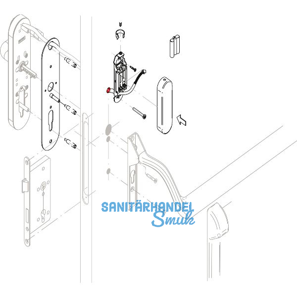 SALTO Panikstangenkit XS4 One KPB40, f�r Panikstange BKS oder ECO schwarz