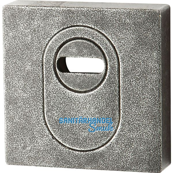 Sicherheitsrosette eckig - au�en, PZ, mit KZS, verzinkt schwarz passiviert