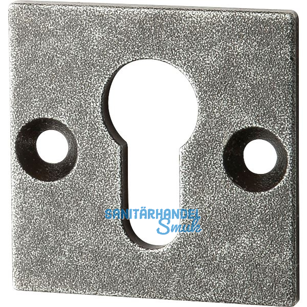 Sicherheitsrosette eckig - innen, PZ, ohne KZS, verzinkt schwarz passiviert
