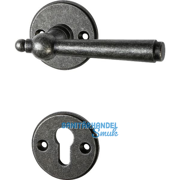 SH-Dr�ckerhalbgarnitur GRAZ auf Rosette PZ, verzinkt schwarz passiviert