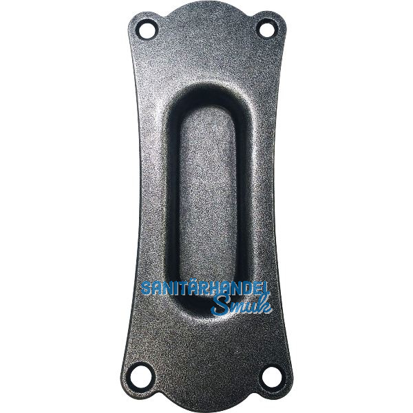 Schiebet�rmuschel 40x120mm gebogen, verzinkt schwarz hell passiviert