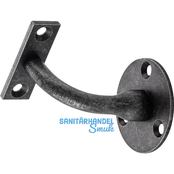 Handlauftr�ger rund Dreipunktbefestigung, Wandabstand 78 mm, schwarz passiviert