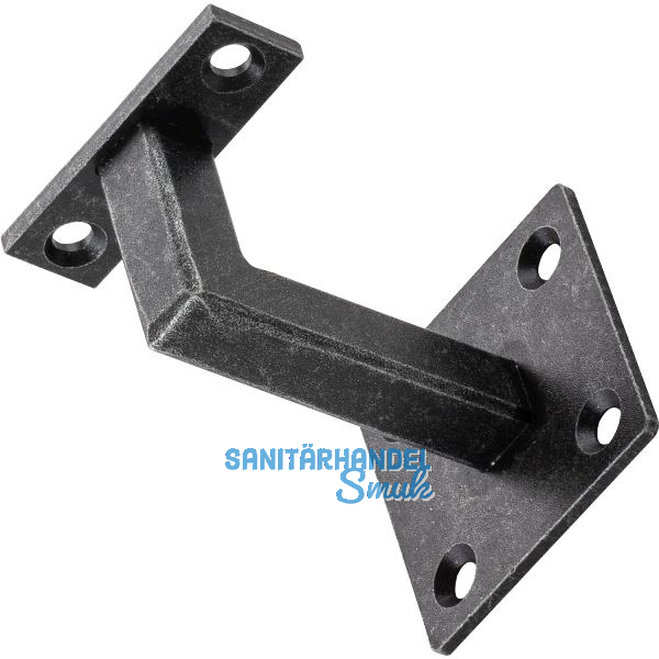 Handlauftr�ger Vierpunktbefestigung, Wandabstand 78 mm, Stahl schwarz passiviert