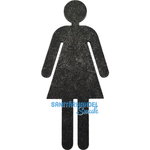 Symbol f�r WC T�ren - Frau, verzinkt schwarz