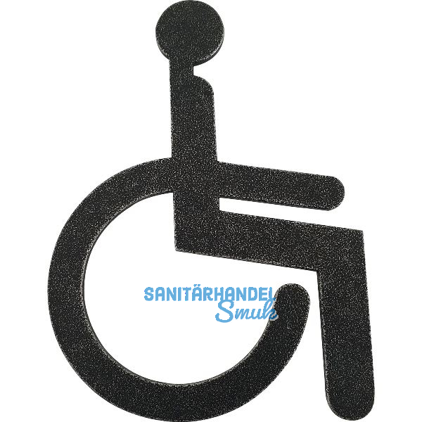 Symbol f�r WC T�ren - Rollstuhl, verzinkt schwarz