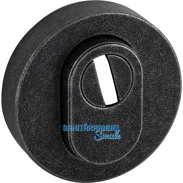 Sicherheitsrosette rund - au�en, PZ, mit KZS, verzinkt schwarz passiviert