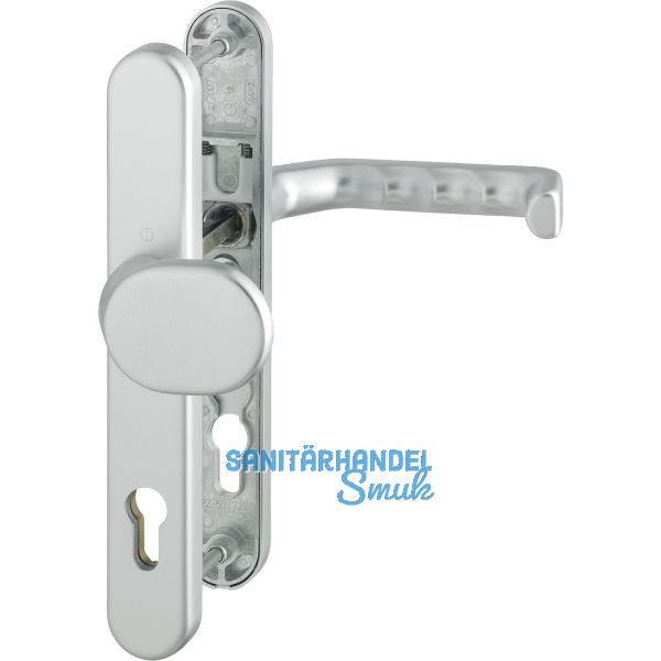 Wechselgarnitur LIVERPOOL - Schmalschild Knopf PZ, silber elox