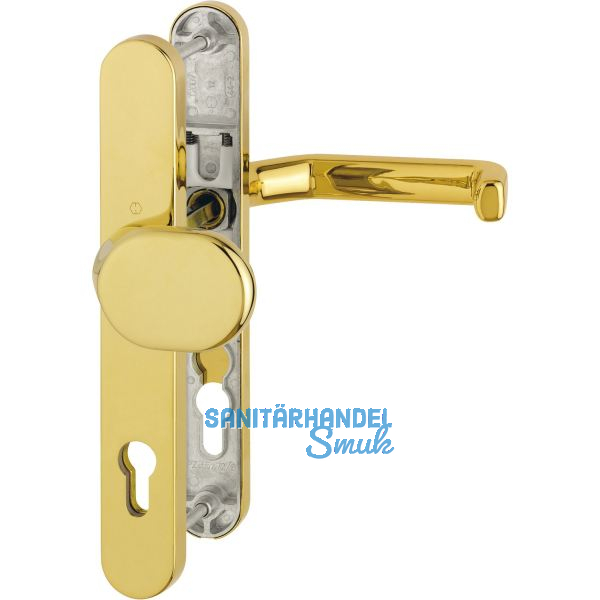 Wechselgarnitur LIVERPOOL - Schmalschild Knopf PZ 77-82, Messing - PVD