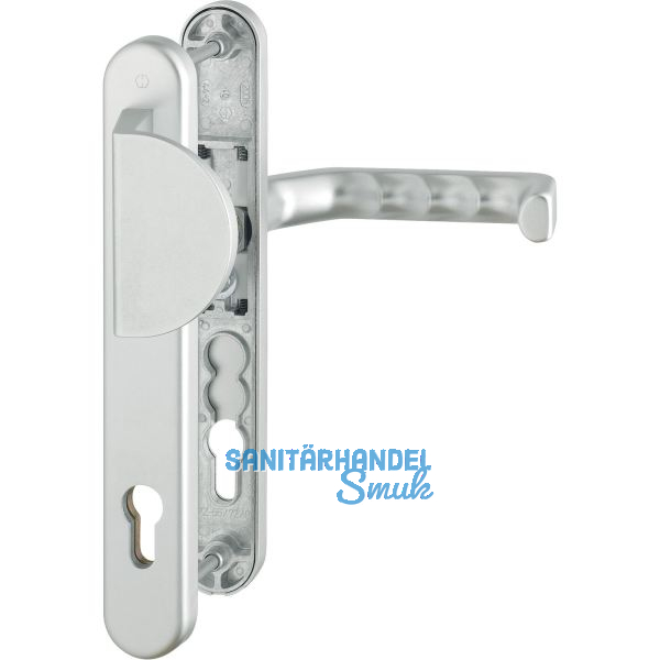 Wechselgarnitur LIVERPOOL - Schmalschild Griffplatte PZ, silber elox