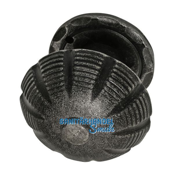 HALC� T�rknopf fest vernietet in Zierrosette rund, verzinkt schwarz passiviert