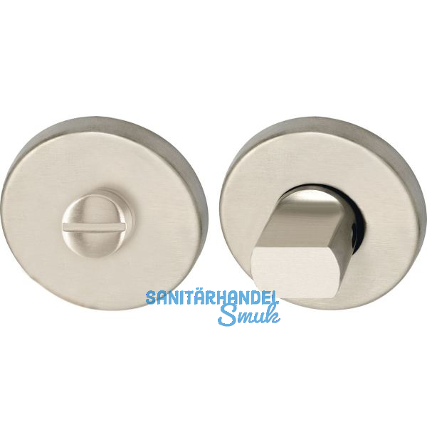 MARCHESI WC - Rosette � 50, H: 7 mm, Schlitzkopf u. Drehknopf, Edelstahl matt
