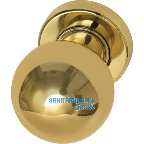 MARCHESI FH T�rknopf Kugelform - auf Rosette, � 50 mm fest, Messing poliert