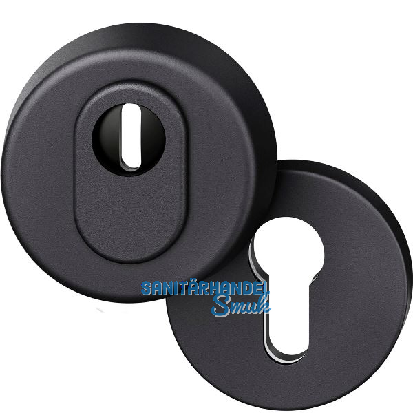 FSB Sicherheitsrosette 73 7393 rund, PZ, Aluminium schwarz matt