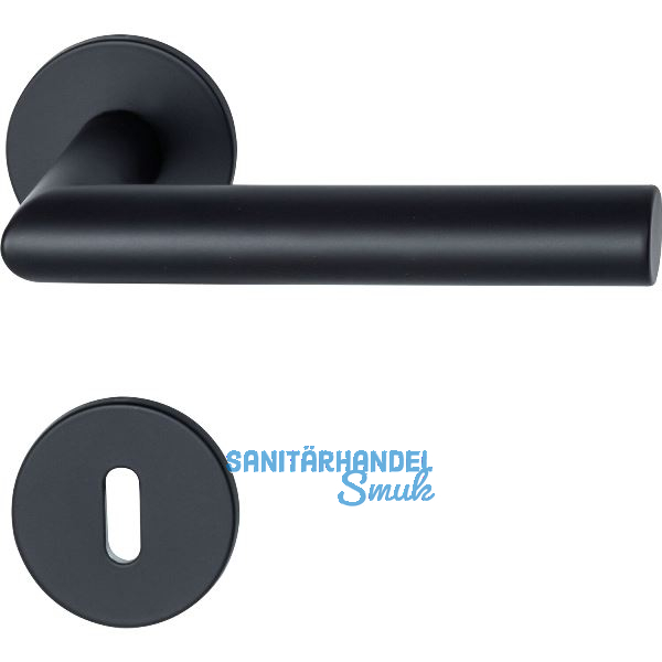 MARCHESI Dr�ckergarnitur GEHRUNG auf Flachrosette BB, Edelstahl schwarz matt