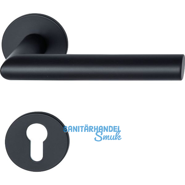 MARCHESI Dr�ckergarnitur GEHRUNG auf Flachrosette PZ, Edelstahl schwarz matt