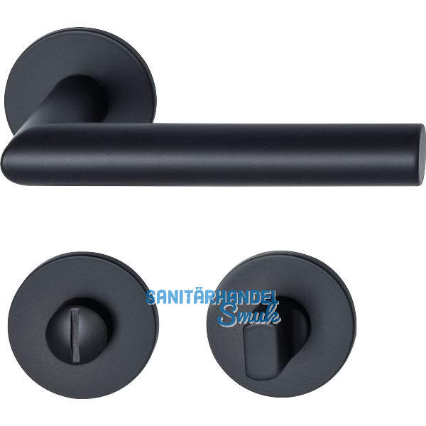MARCHESI Dr�ckergarnitur GEHRUNG auf Flachrosette WC, Edelstahl schwarz matt