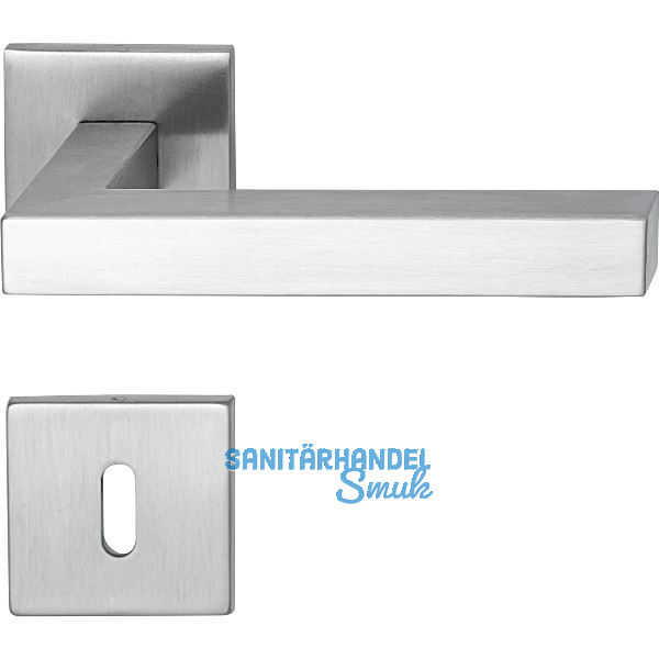 MARCHESI Dr�ckergarnitur SQUARE auf Flachrosette BB, Edelstahl matt