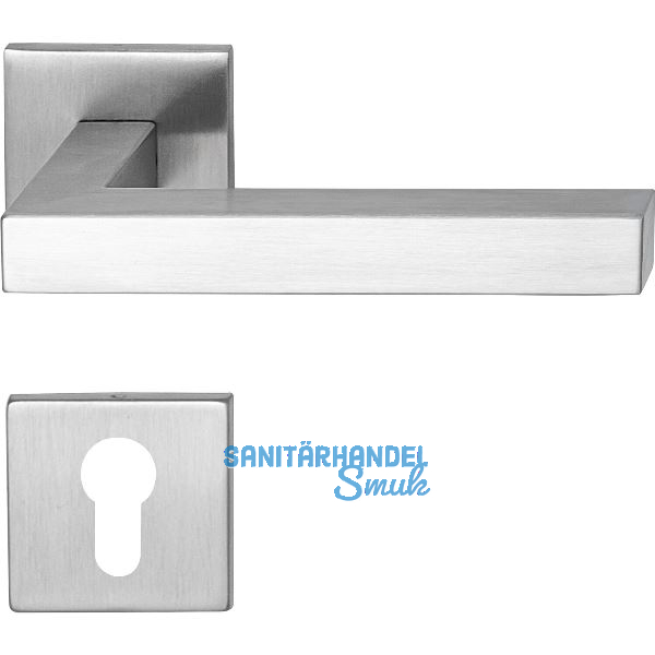 MARCHESI Dr�ckergarnitur SQUARE auf Flachrosette PZ, Edelstahl matt