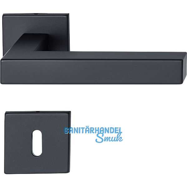 MARCHESI Dr�ckergarnitur SQUARE auf Flachrosette BB, Edelstahl schwarz matt