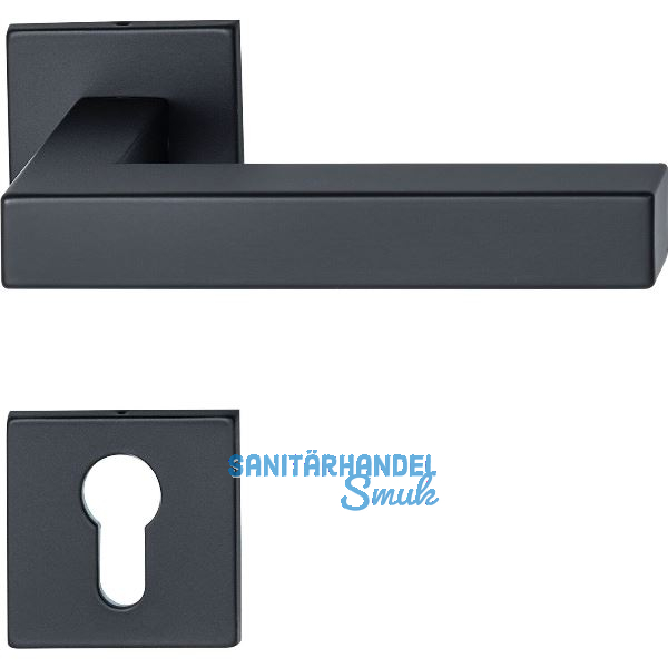 MARCHESI Dr�ckergarnitur SQUARE auf Flachrosette PZ, Edelstahl schwarz matt