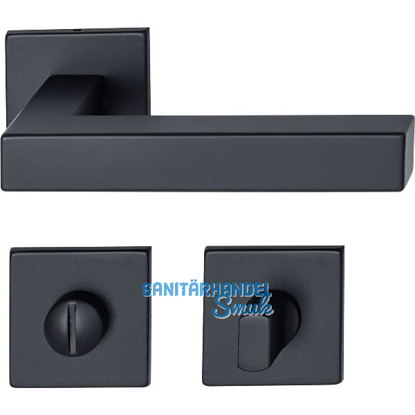 MARCHESI Dr�ckergarnitur SQUARE auf Flachrosette WC, Edelstahl schwarz matt