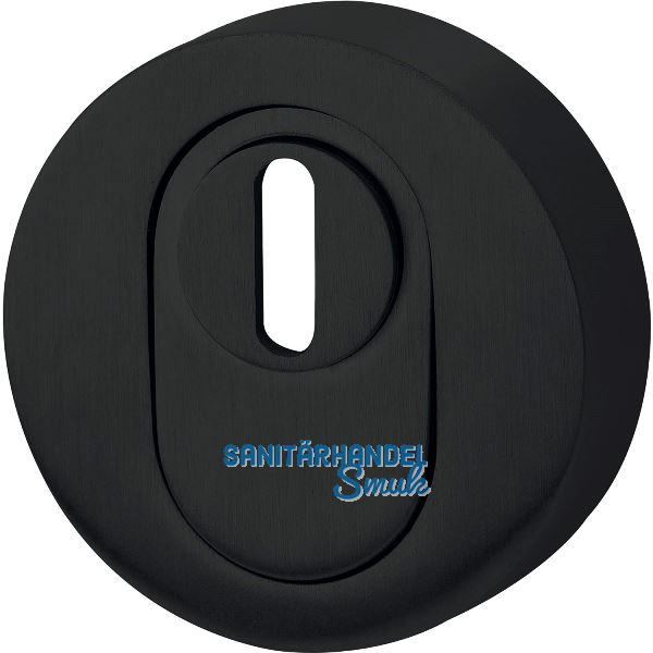 SOLIDO Zylinderrosette au�en rund, Kernziehschutz, schwarz pulverbeschichtet