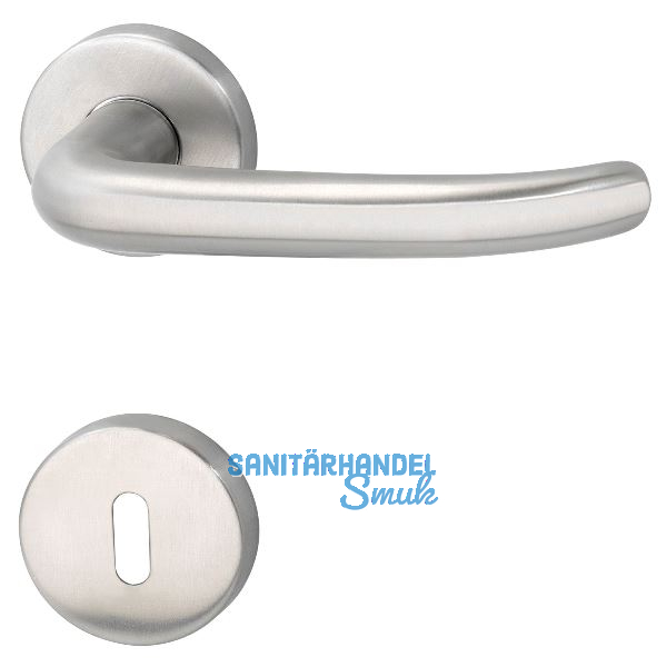 FH-Dr�ckergarnitur BR�NN - auf Rosette PZ, 38 - 45, Edelstahl matt