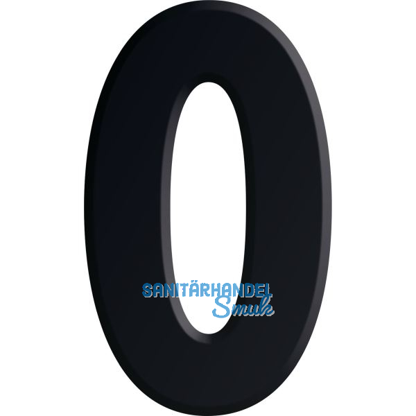Ziffer selbstklebend, Type 0, H�he 30 mm, Aluminium schwarz eloxiert