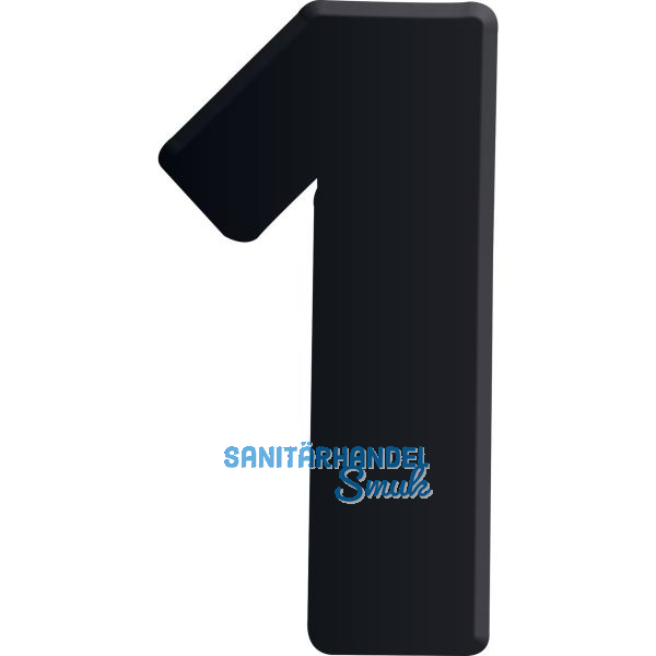 Ziffer selbstklebend, Type 1, H�he 30 mm, Aluminium schwarz eloxiert