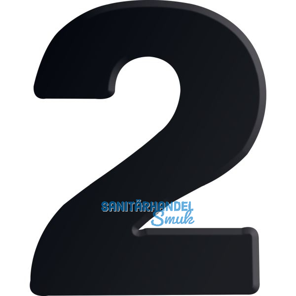 Ziffer selbstklebend, Type 2, H�he 30 mm, Aluminium schwarz eloxiert