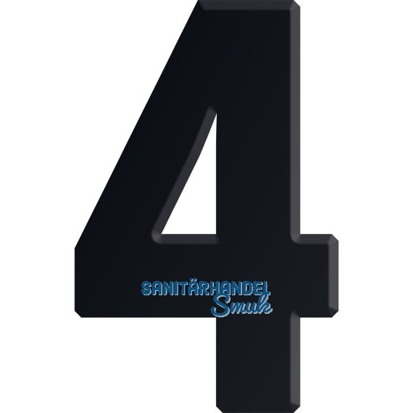 Ziffer selbstklebend, Type 4, H�he 30 mm, Aluminium schwarz eloxiert