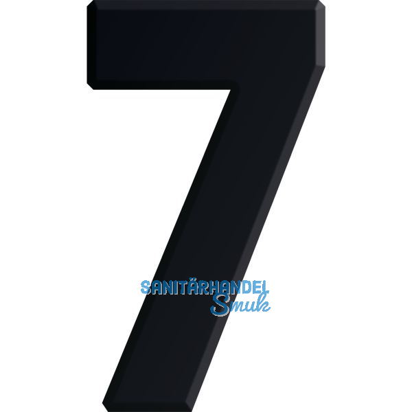 Ziffer selbstklebend, Type 7, H�he 30 mm, Aluminium schwarz eloxiert