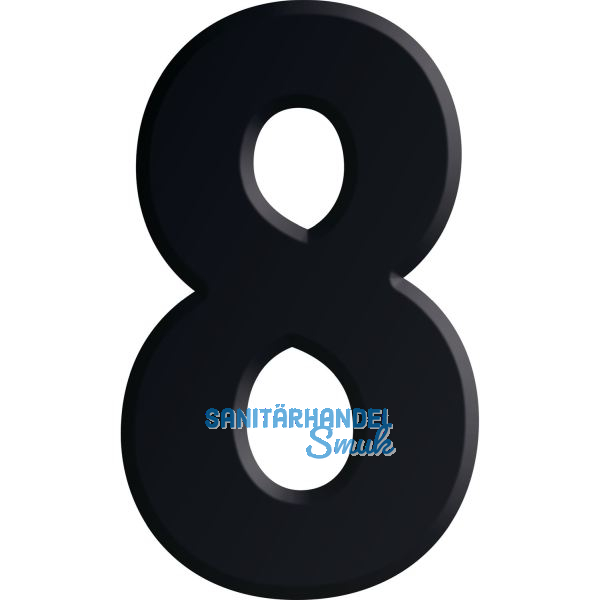 Ziffer selbstklebend, Type 8, H�he 30 mm, Aluminium schwarz eloxiert