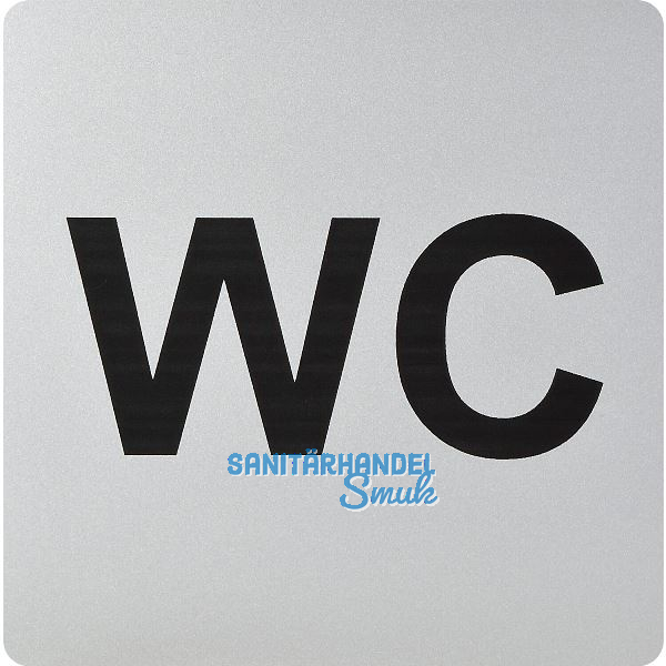 WC Symbol selbstklebend, 100 x 100 mm, Kunststoff alufarbig