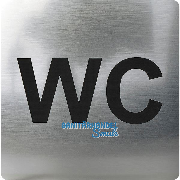 WC Symbol selbstklebend, 100 x 100 mm, Kunststoff Edelstahl-Effekt