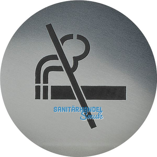 Hinweisschild RAUCHEN VERBOTEN, Durchmesser 60 mm, Kunststoff Edelstahl-Effekt