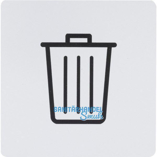 Symbol M�llraum selbstklebend, 100 x 100 mm, Kunststoff alufarbig