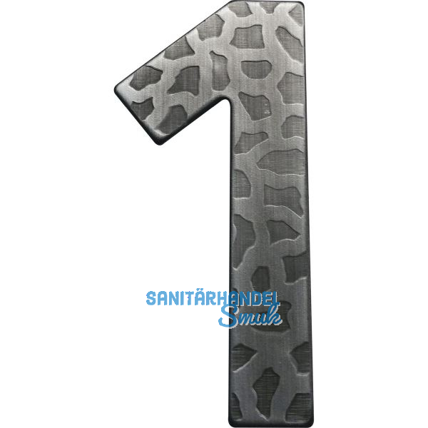 Hausnummer 1 - H�he 120 mm, Schmiedeeisen schwarz verzinkt