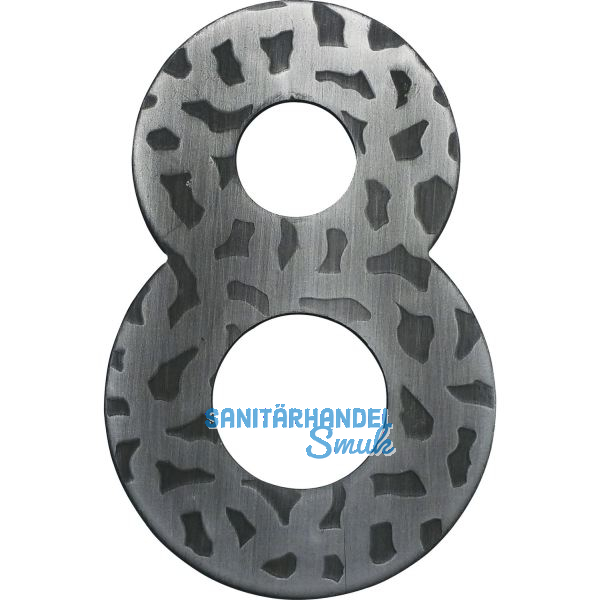 Hausnummer 8 - H�he 120 mm, Schmiedeeisen schwarz verzinkt