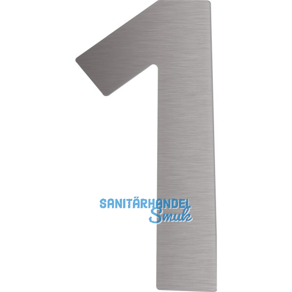 Hausnummer 1 - H�he 120 mm, mit 2 Gewindenocken M5, Edelstahl