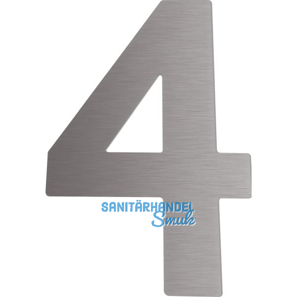 Hausnummer 4 - H�he 120 mm, mit 2 Gewindenocken M5, Edelstahl