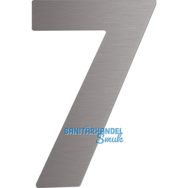 Hausnummer 7 - H�he 120 mm, mit 2 Gewindenocken M5, Edelstahl